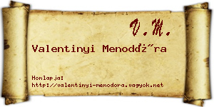 Valentinyi Menodóra névjegykártya